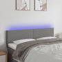 Voir la diapositive 1 : VIDAXL Tete de lit a LED Gris fonce 144x5x78/88 cm Tissu