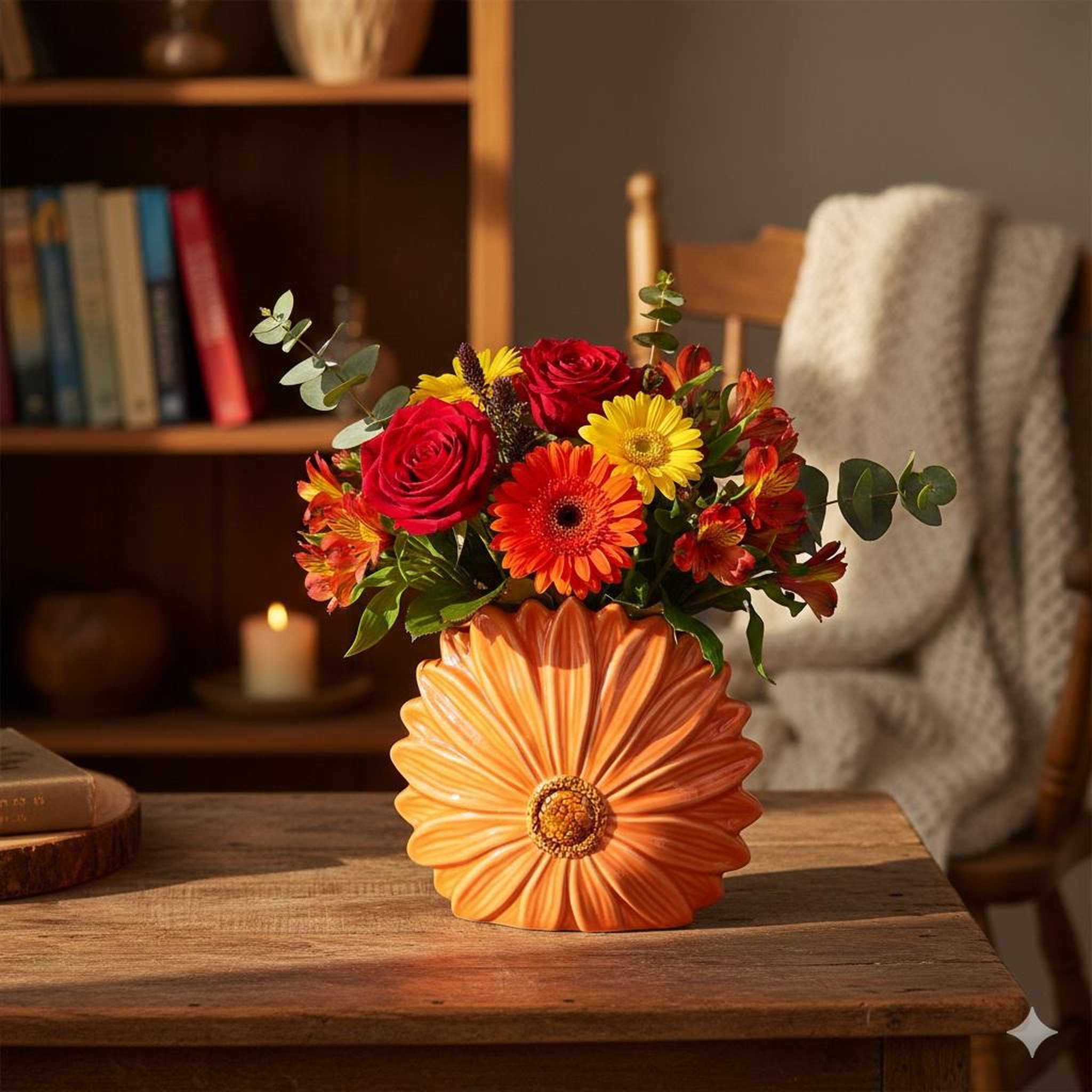 Voir la diapositive 4 : Eden Vase en forme de fleur design et moderne