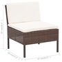 Voir la diapositive 6 : VIDAXL Salon de jardin 5 pcs avec coussins Resine tressee Marron