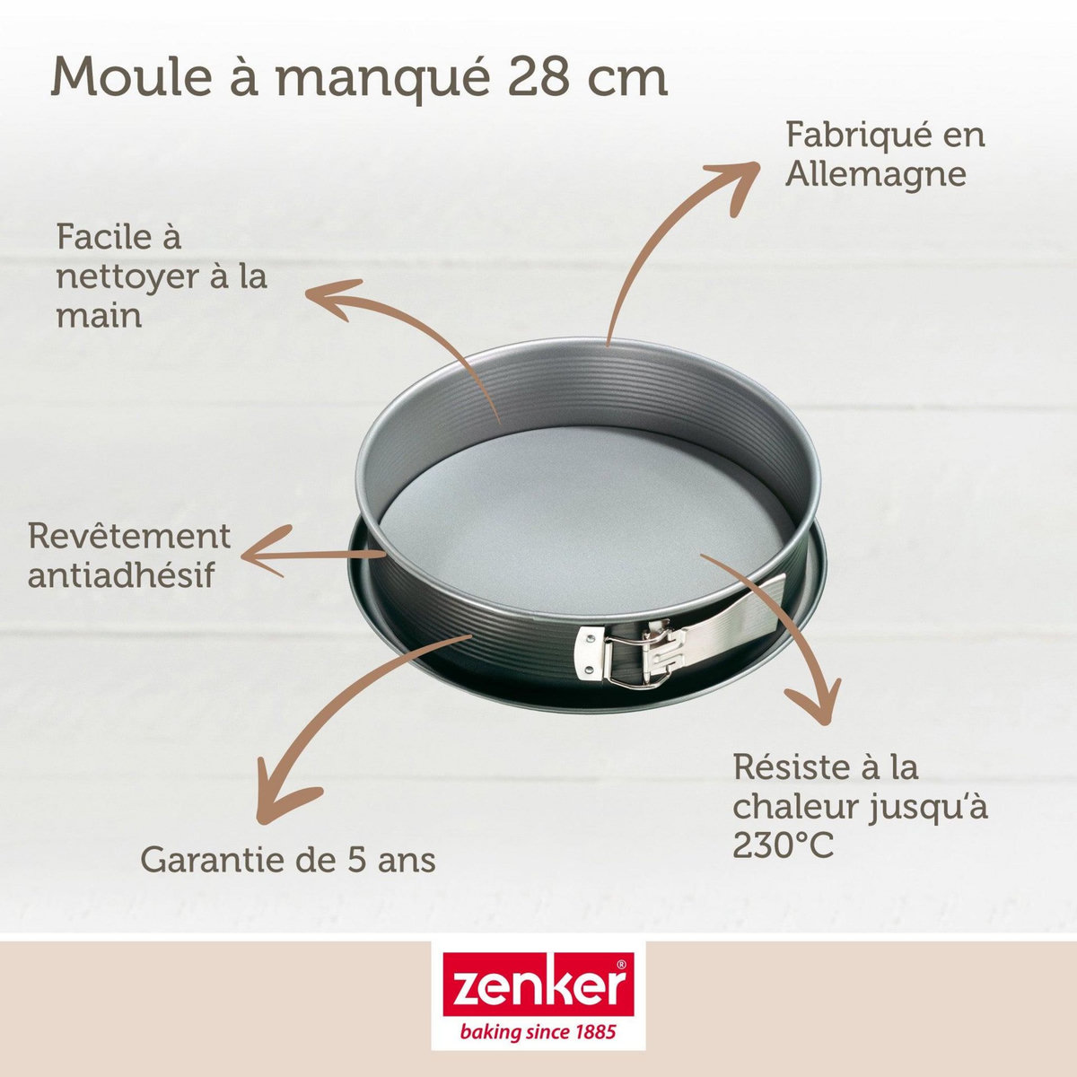 ZENKER Moule à manqué à charnière en acier 28 cm Zenker Energy