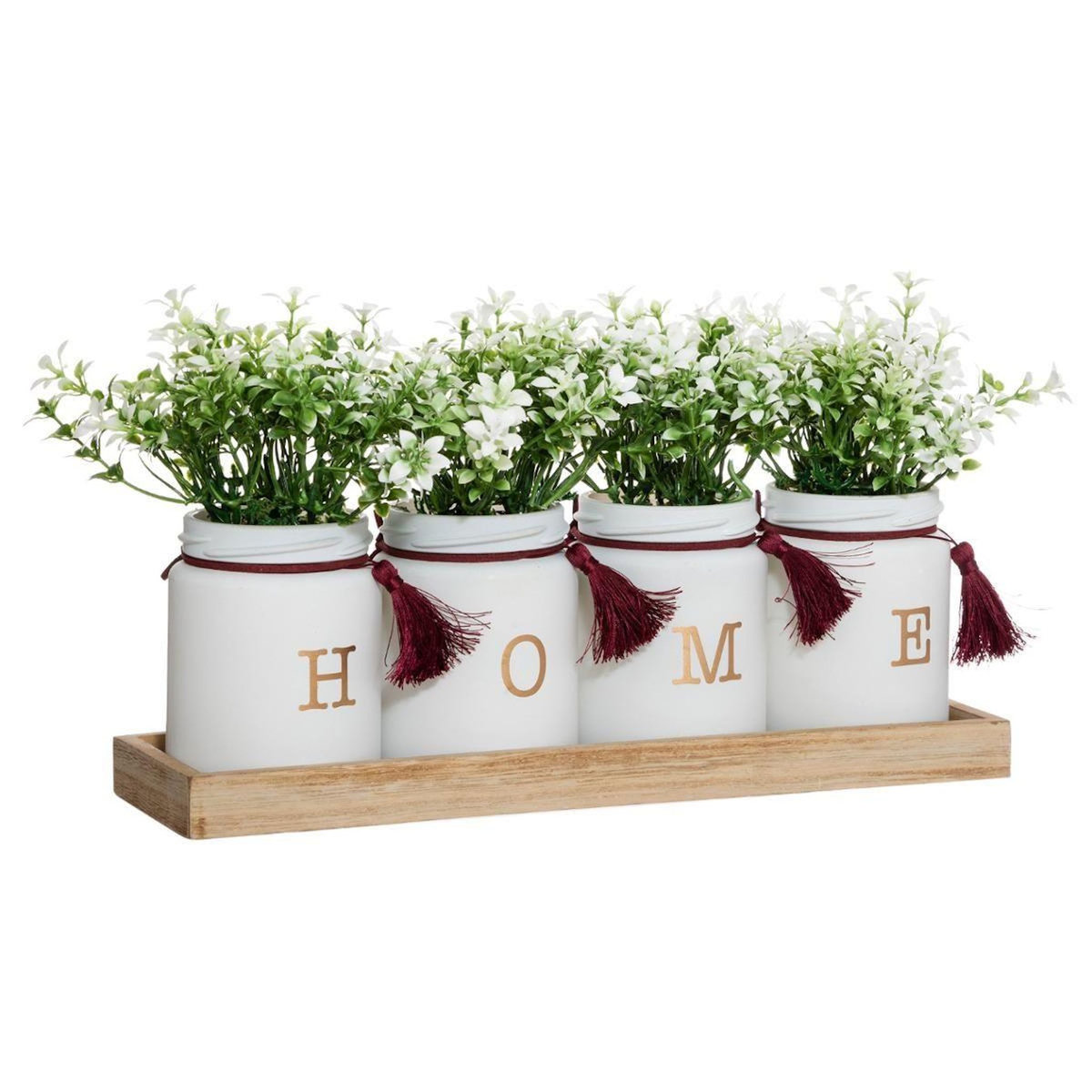 ATMOSPHERA Lot de 4 Plantes Artificielles Déco  Gypsy  28cm Vert