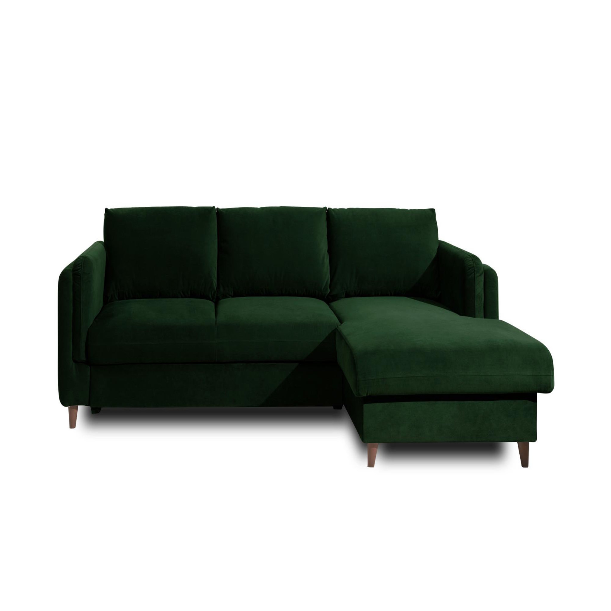Voir la diapositive 1 : BEST MOBILIER Brooke - canapé d'angle droit - convertible avec coffre - 4 places - en velours