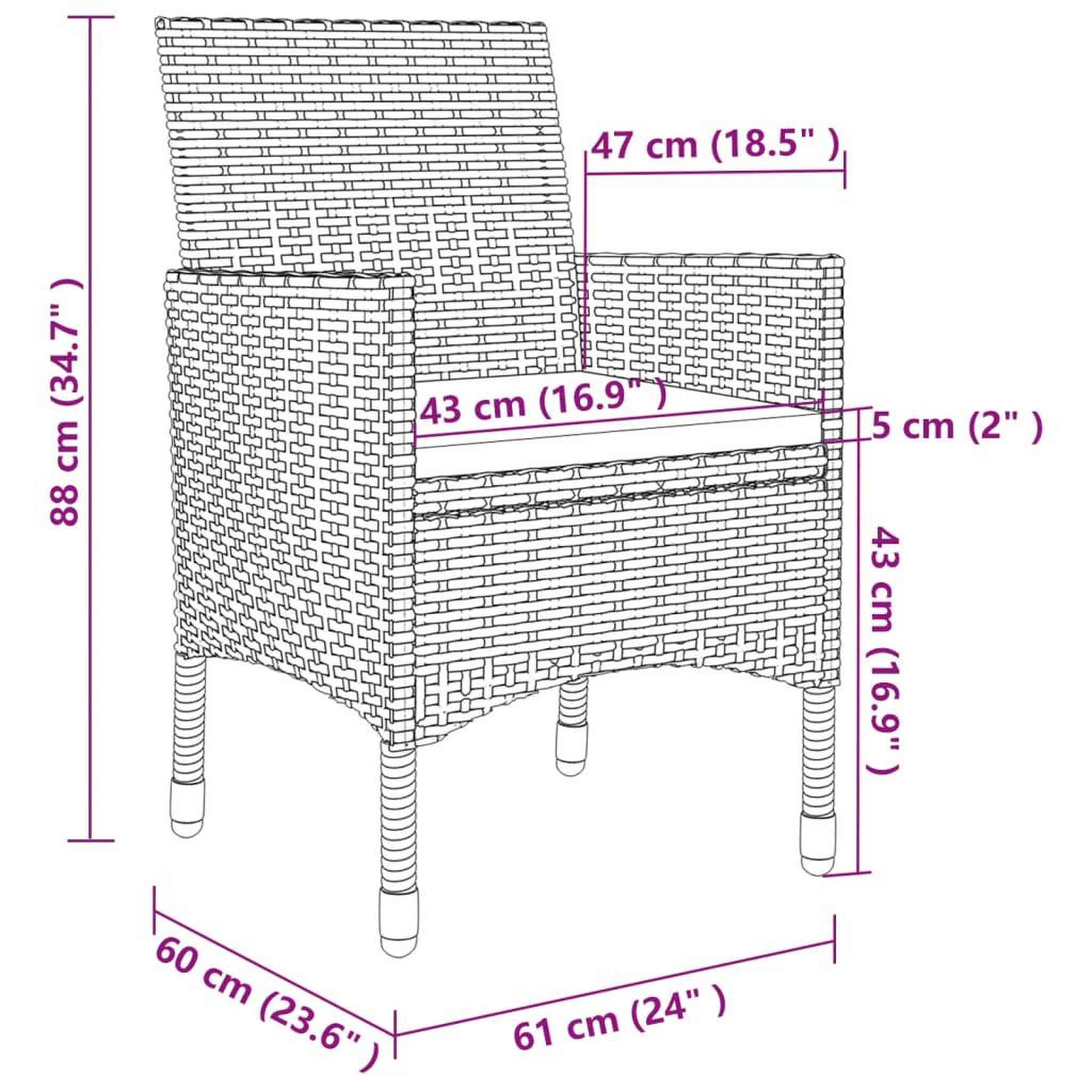 Voir la diapositive 5 : VIDAXL Salon de jardin 7 pcs avec coussins Resine tressee Gris