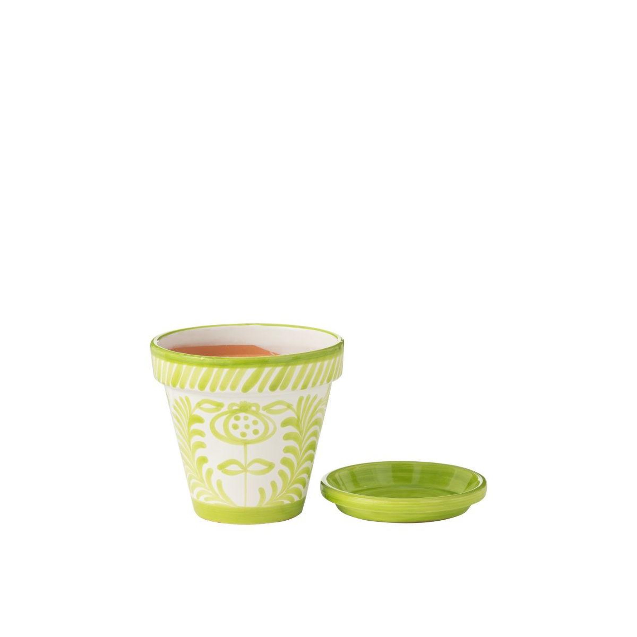 Voir la diapositive 2 : J-LINE Pot avec soucoupe en céramique  granada  27cm vert