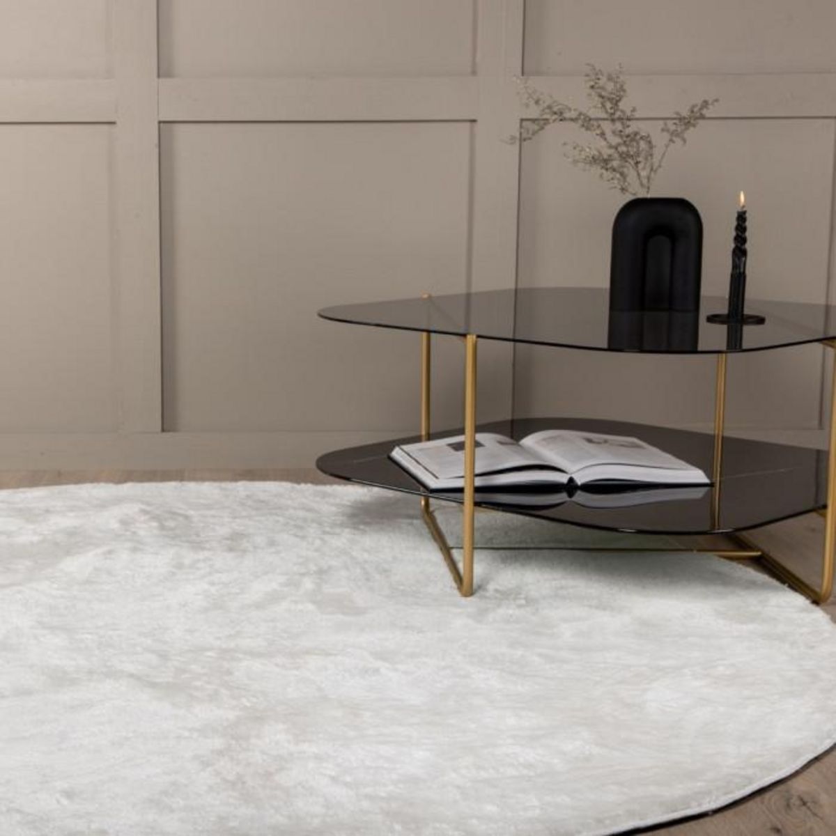 Paris Prix Tapis Rond Uni  Blanca  200cm Blanc