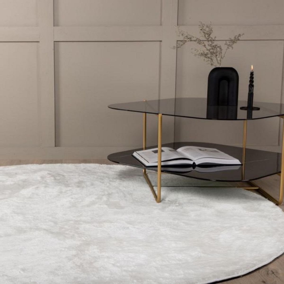 Paris Prix Tapis Rond Uni  Blanca  200cm Blanc