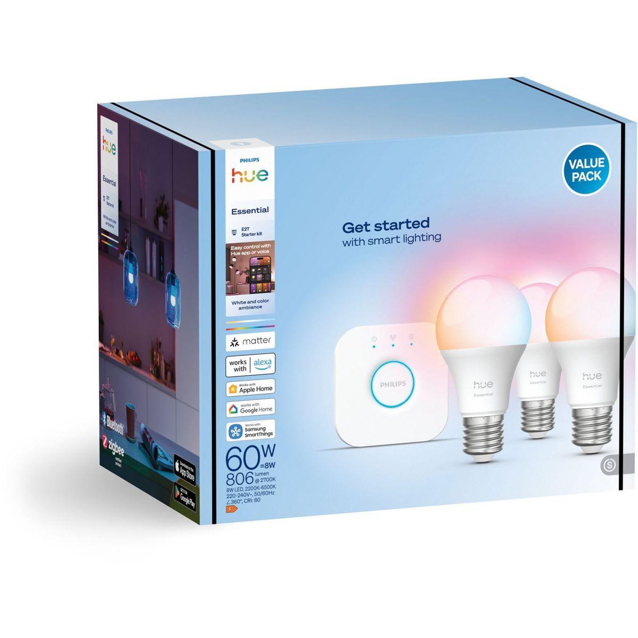 PHILIPS HUE Pack Essential-3/E27 White&Color A.+pont v2
