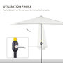 Voir la diapositive 4 : OUTSUNNY Demi parasol, parasol de balcon 5 entretoises métal polyester 2,69L x 1,38l x 2,36H m crème