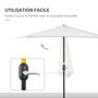 Voir la diapositive 4 : OUTSUNNY Demi parasol, parasol de balcon 5 entretoises métal polyester 2,69L x 1,38l x 2,36H m crème