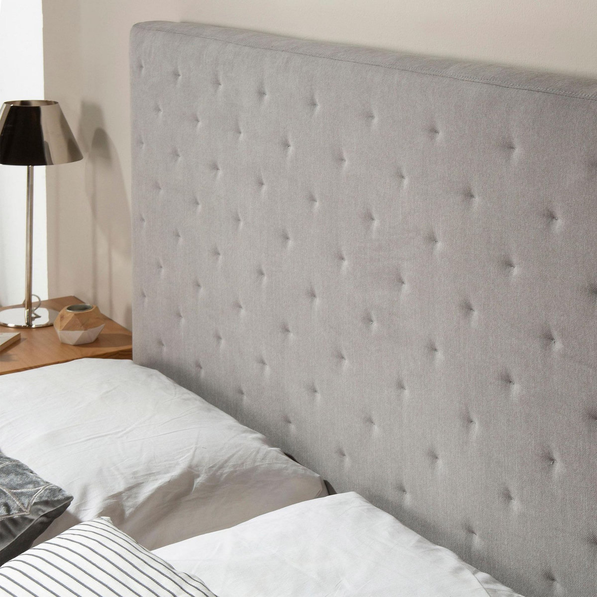 MARCKONFORT Tête de lit Malta 150x60 cm Couleur Gris, 8 cm d'épaisseur