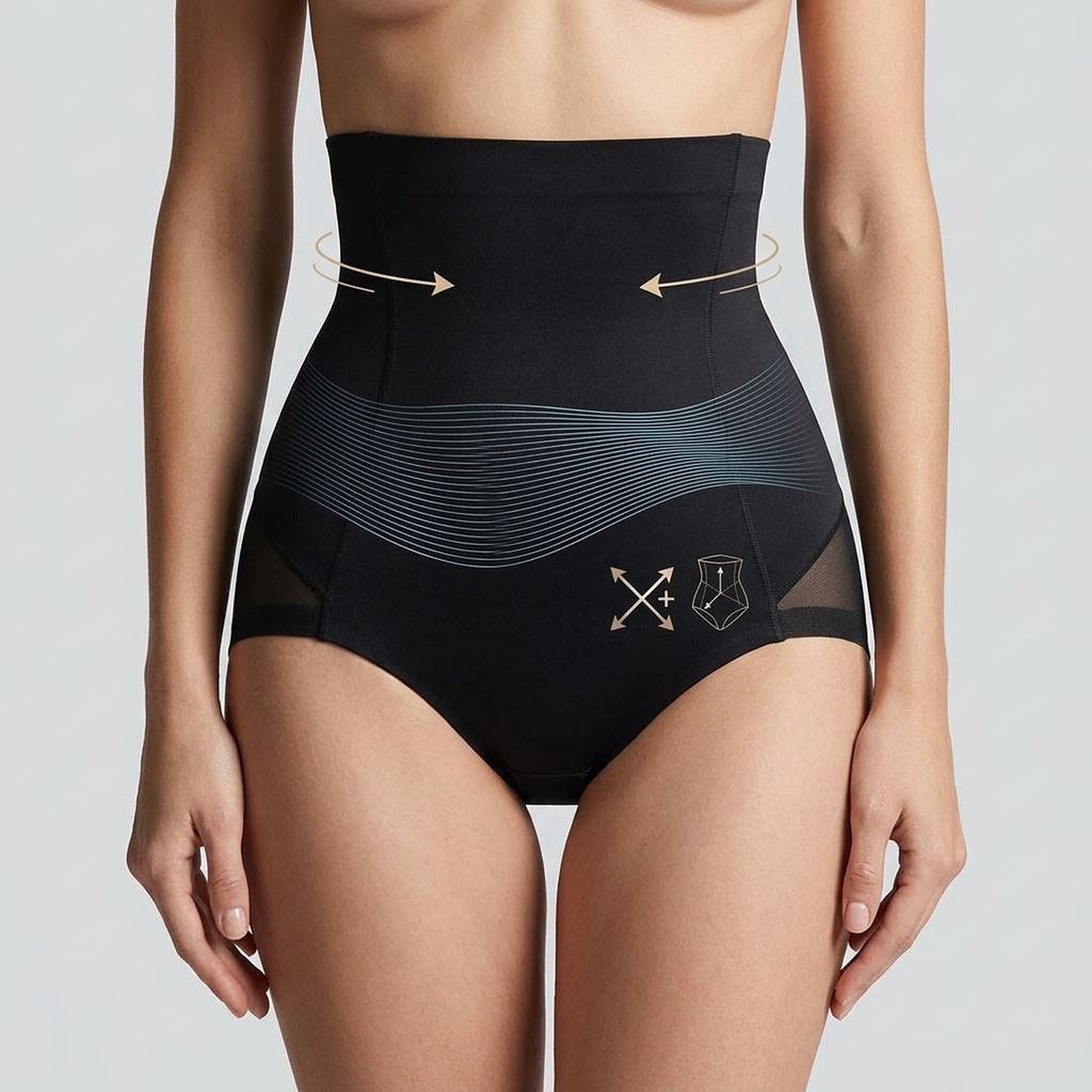 Voir la diapositive 3 : OZABI OZABI Culotte Gainante Femme Taille Haute Lot 2 Noir Chair