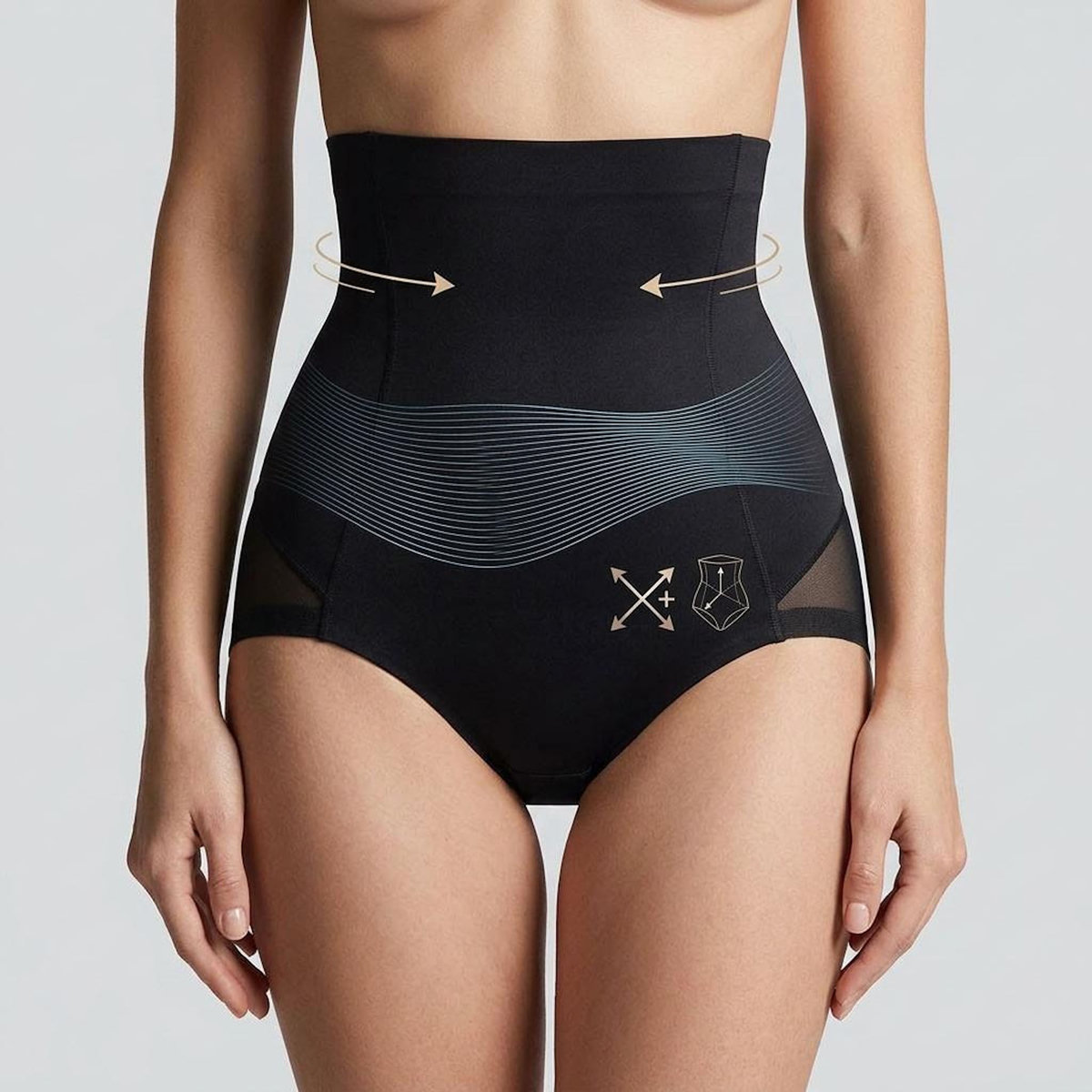 OZABI OZABI Culotte Gainante Femme Taille Haute Lot 2 Noir Chair