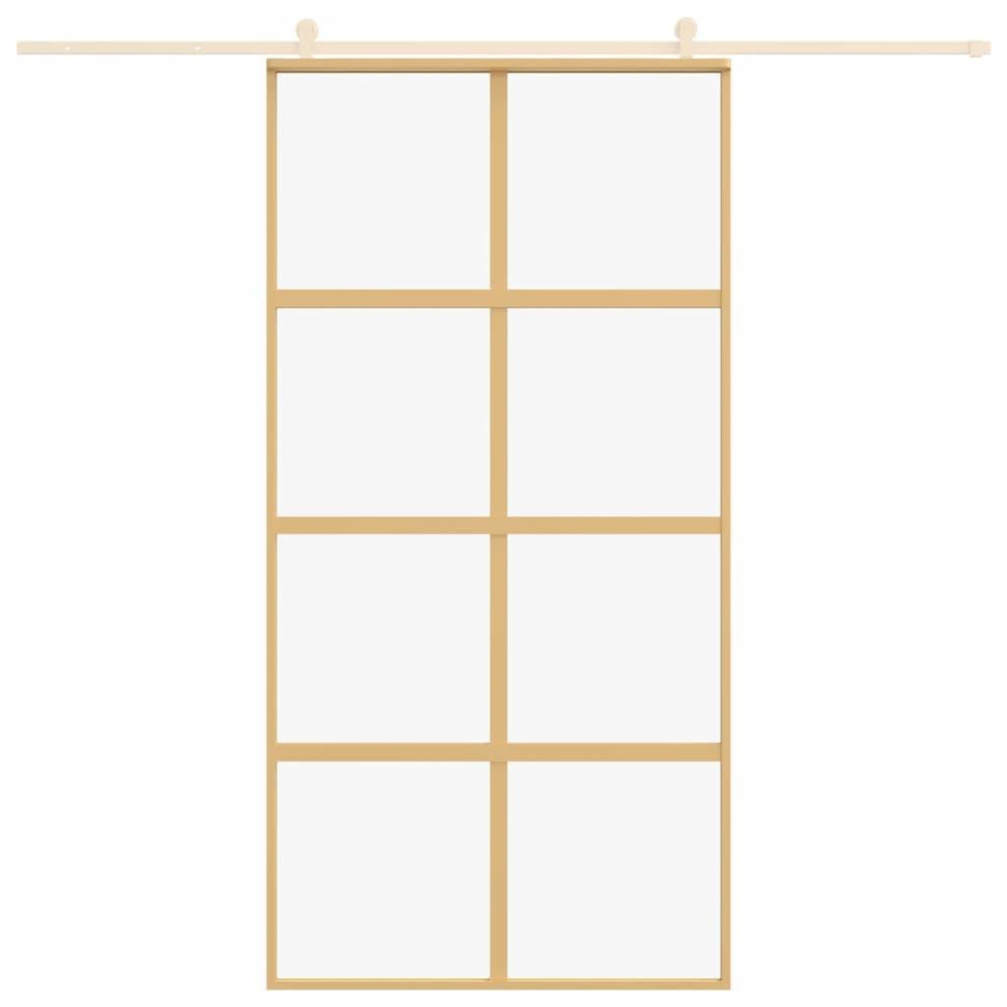 Voir la diapositive 3 : VIDAXL Porte coulissante dore 102,5x205cm verre ESG clair et aluminium