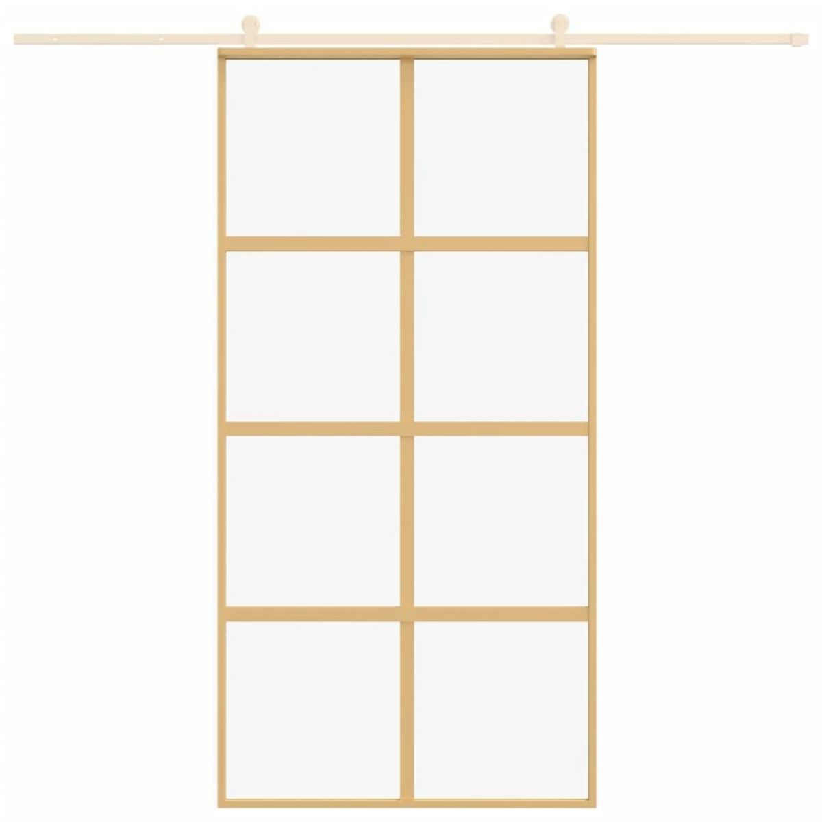 VIDAXL Porte coulissante dore 102,5x205cm verre ESG clair et aluminium