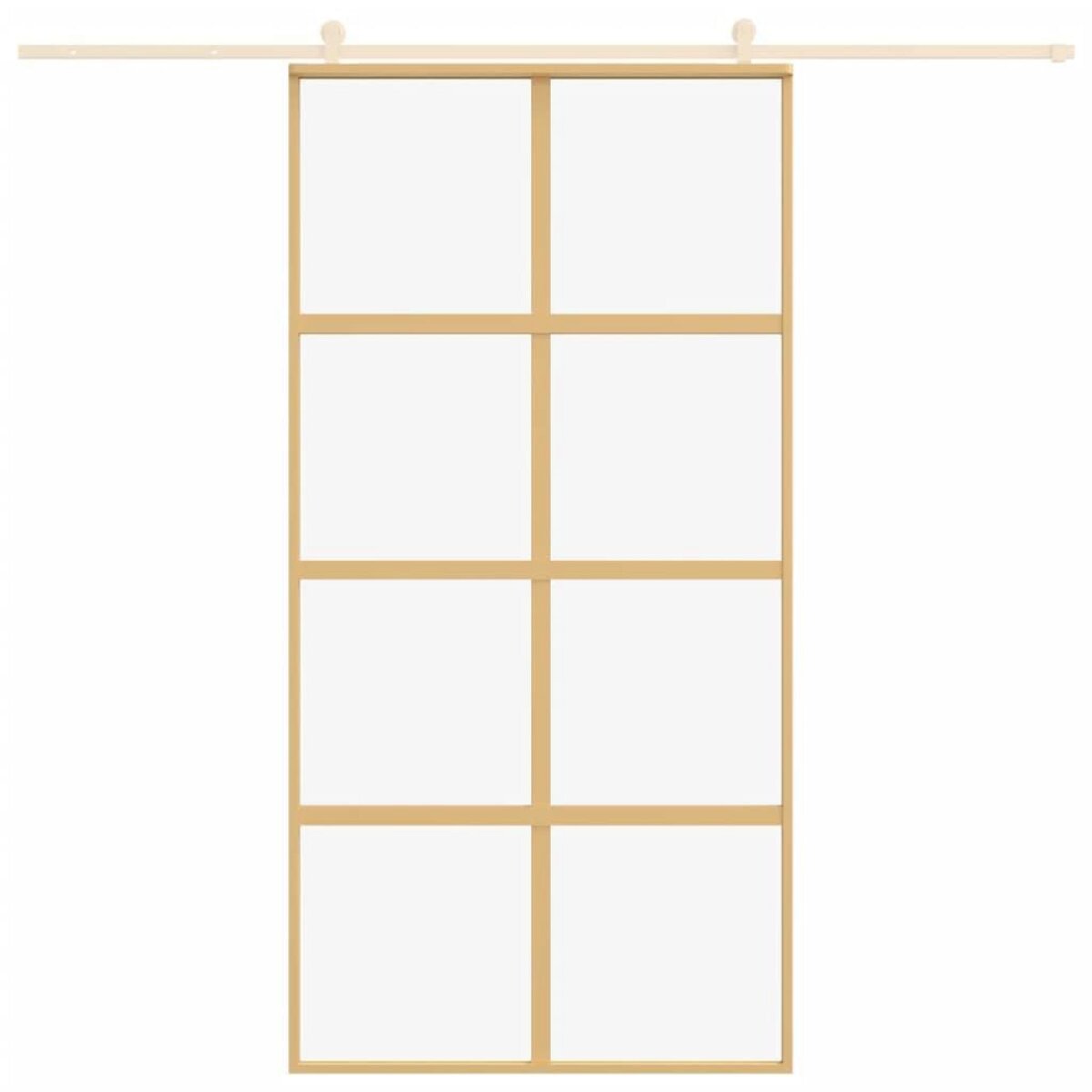 VIDAXL Porte coulissante dore 102,5x205cm verre ESG clair et aluminium