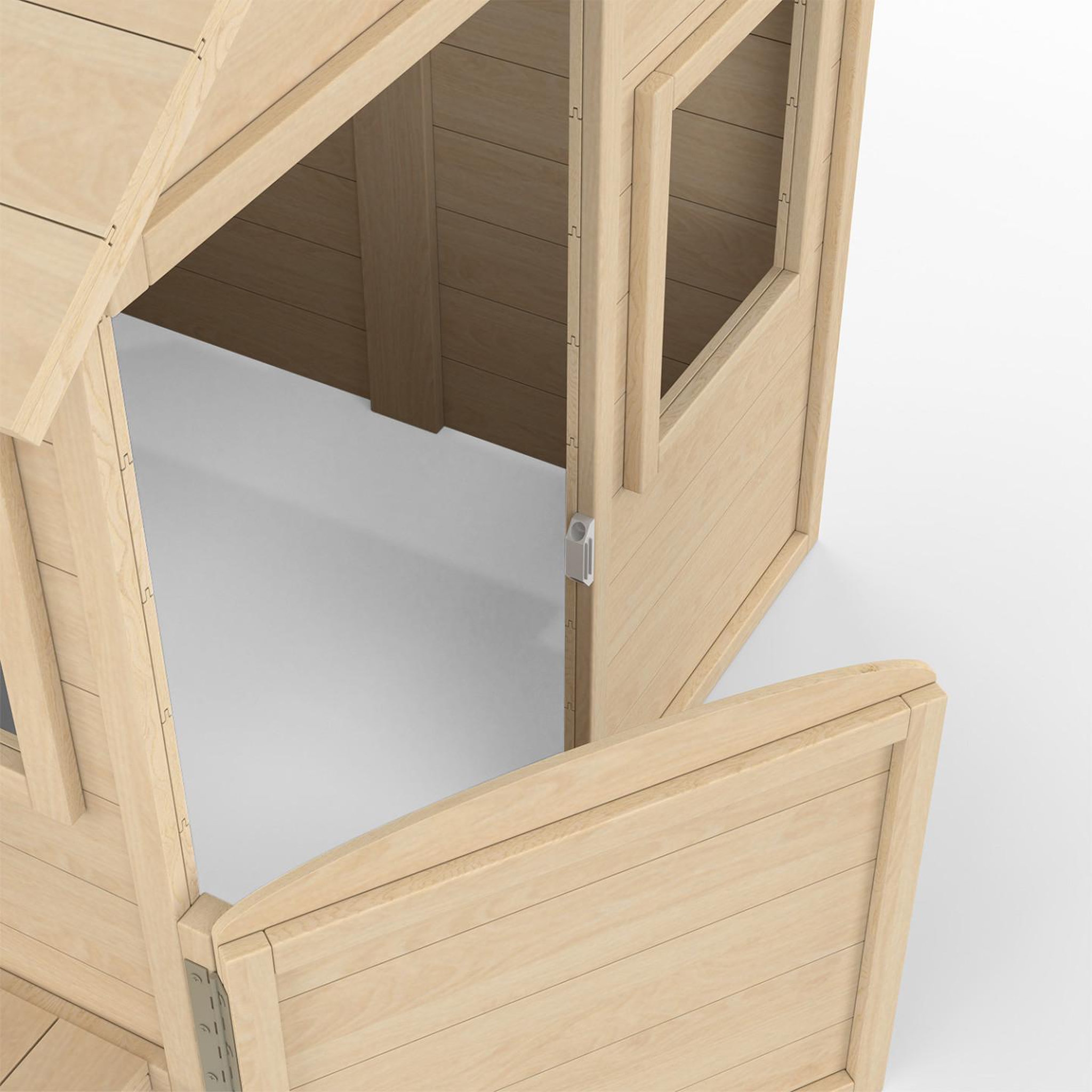Voir la diapositive 5 : ID MARKET Maisonnette enfant en bois odyssey, cabane de jeux extérieure avec table de pique-nique intégrée