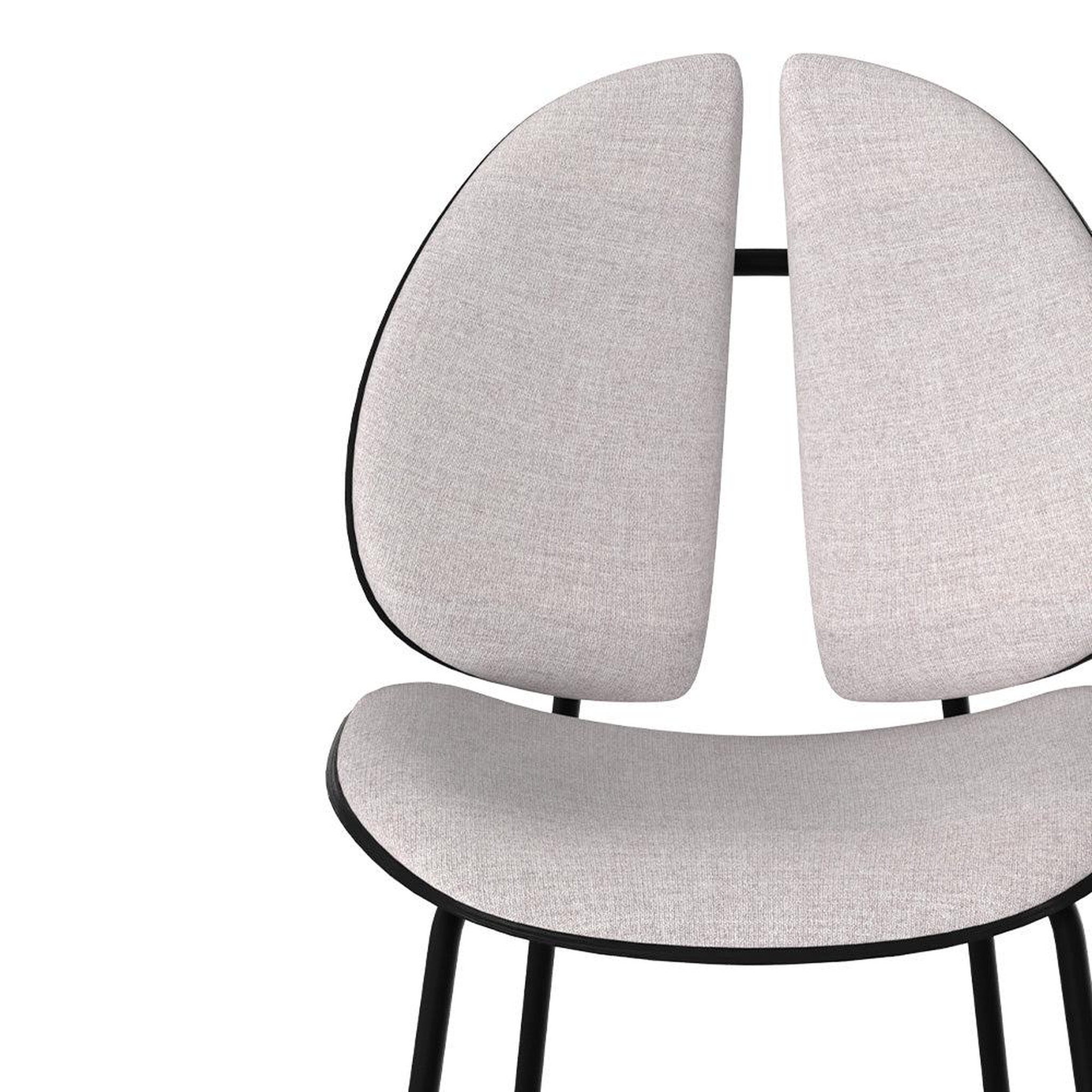 Voir la diapositive 6 : MAISON PAVANE Chaise en tissu gris et bois noir-coccinelle