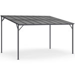ID MARKET Pergola toit rigide en polycarbonate 3x4 M gris anthracite