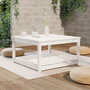 Voir la diapositive 3 : VIDAXL Table de jardin blanc 82,5x82,5x45 cm bois massif de pin