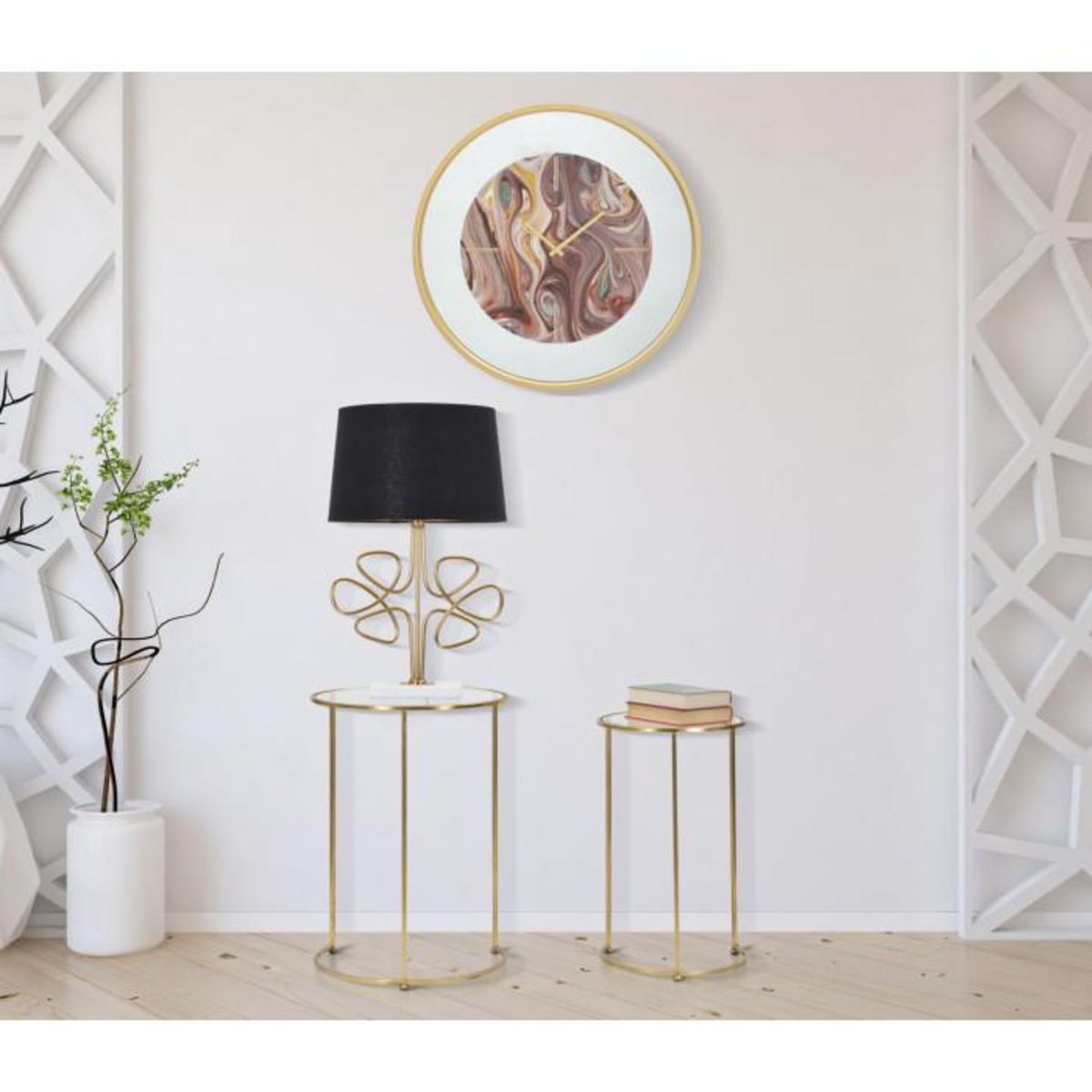 Paris Prix Horloge Murale en Verre  Miroir Mix  60cm Multicolore