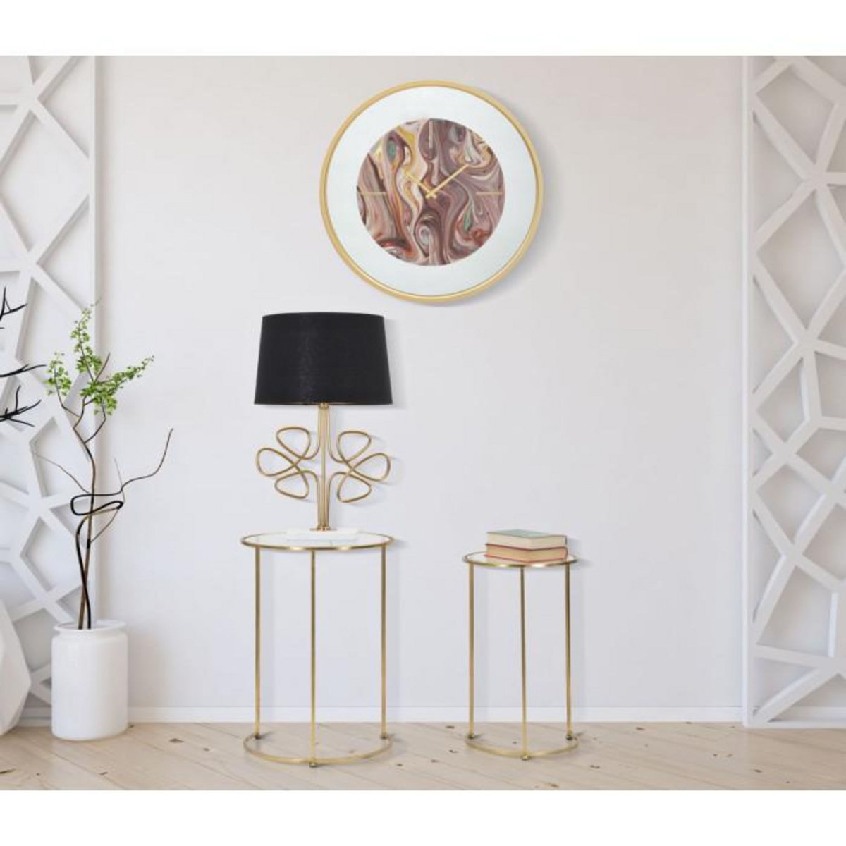 Paris Prix Horloge Murale en Verre  Miroir Mix  60cm Multicolore