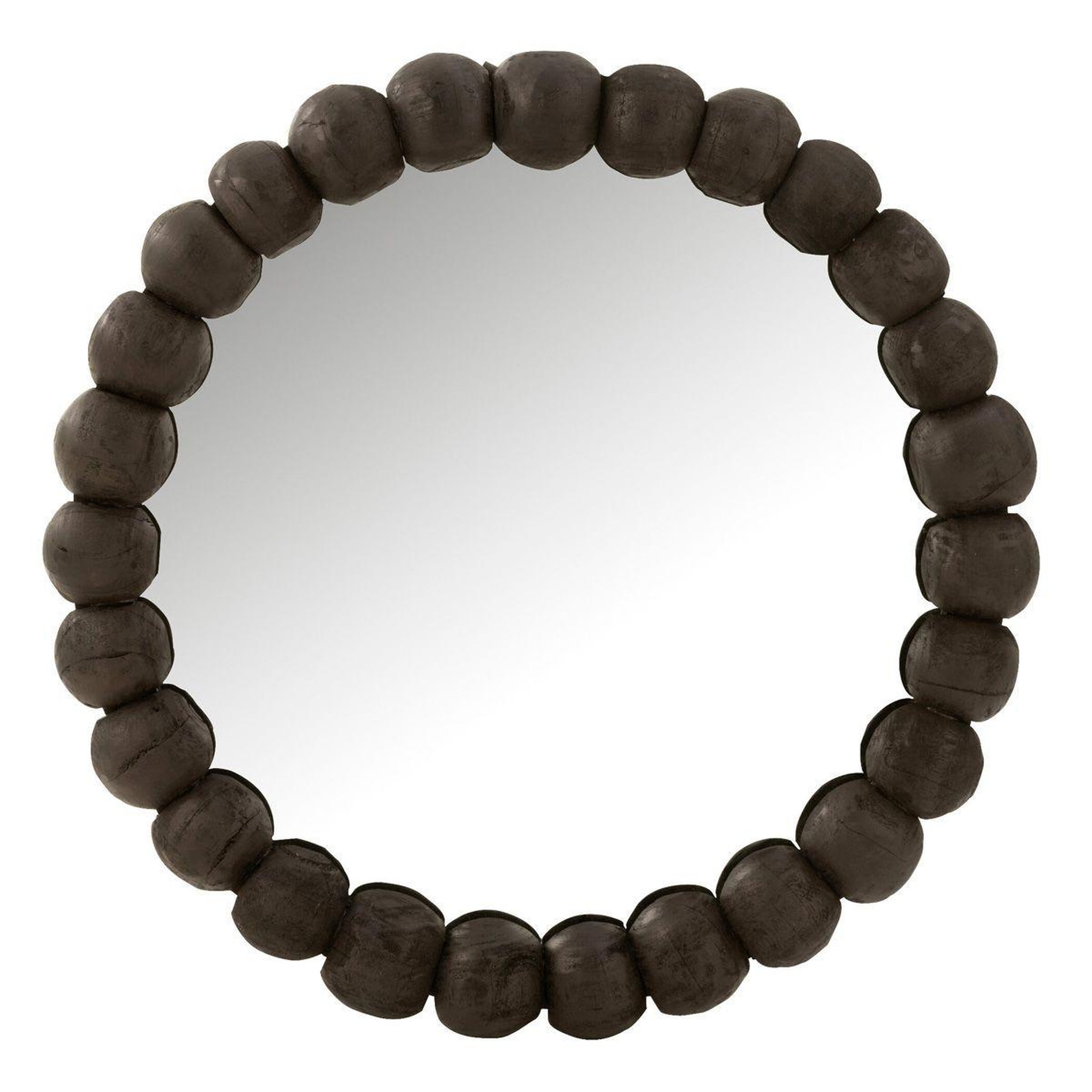 J-LINE Miroir Mural en Bois  Boules  80cm Noir