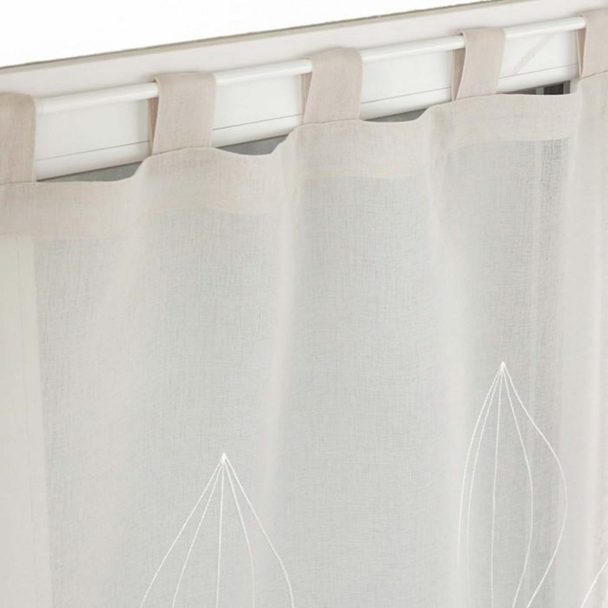 Paris Prix Paire de Voilages Brodés  Galactee  60x90cm Taupe