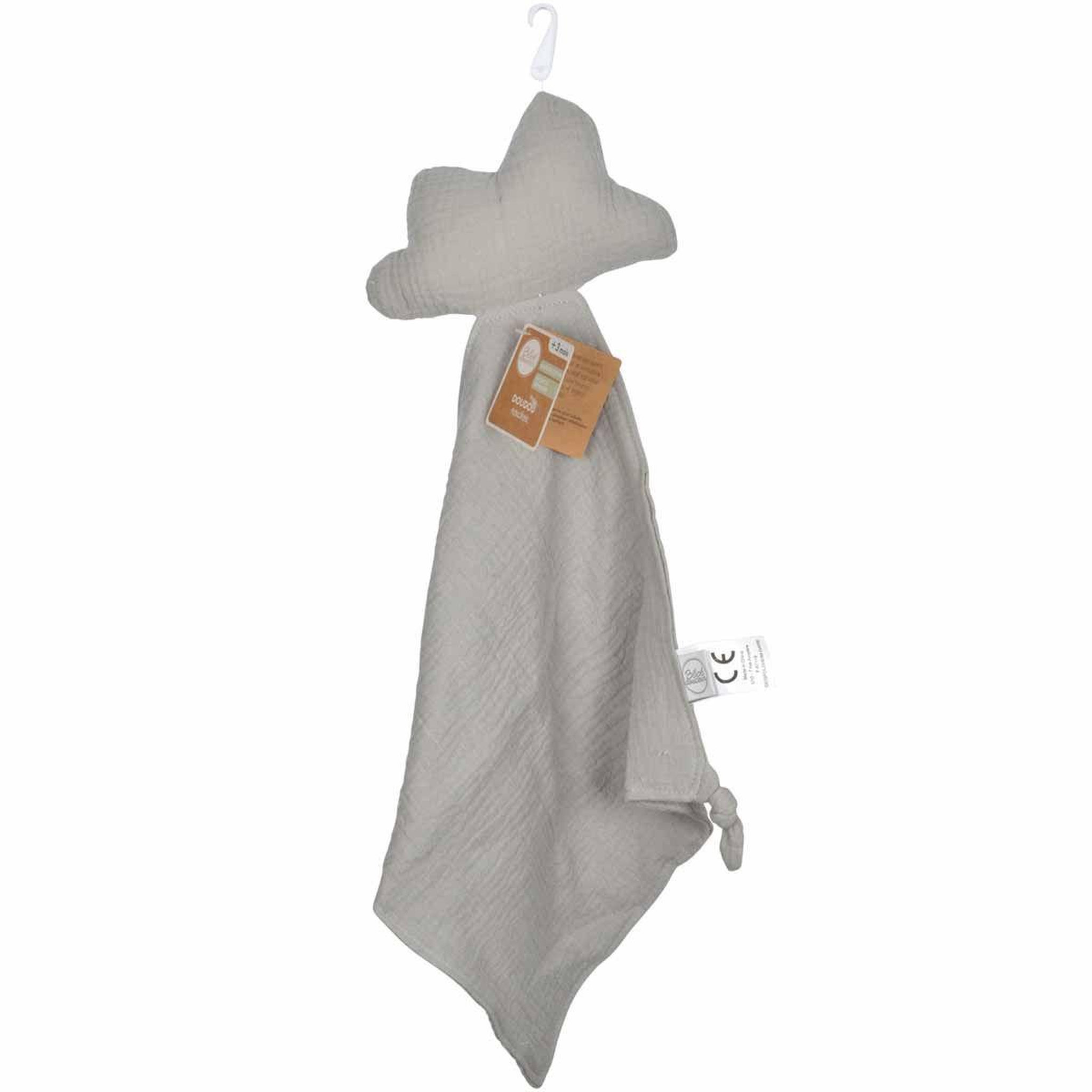 Voir la diapositive 4 : BEBE DOUCEUR Doudou mouchoir bébé  nuage  46cm gris