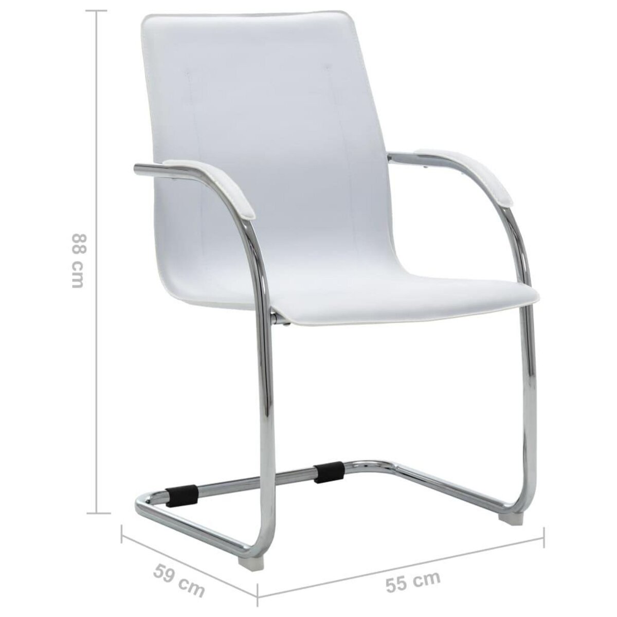 VIDAXL Chaise de bureau cantilever Blanc Similicuir