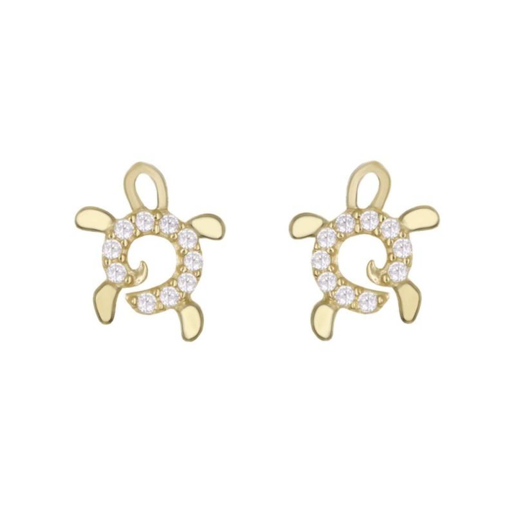 L'ATELIER D'AZUR Boucles d'Oreilles Or Jaune Tortue - Enfant