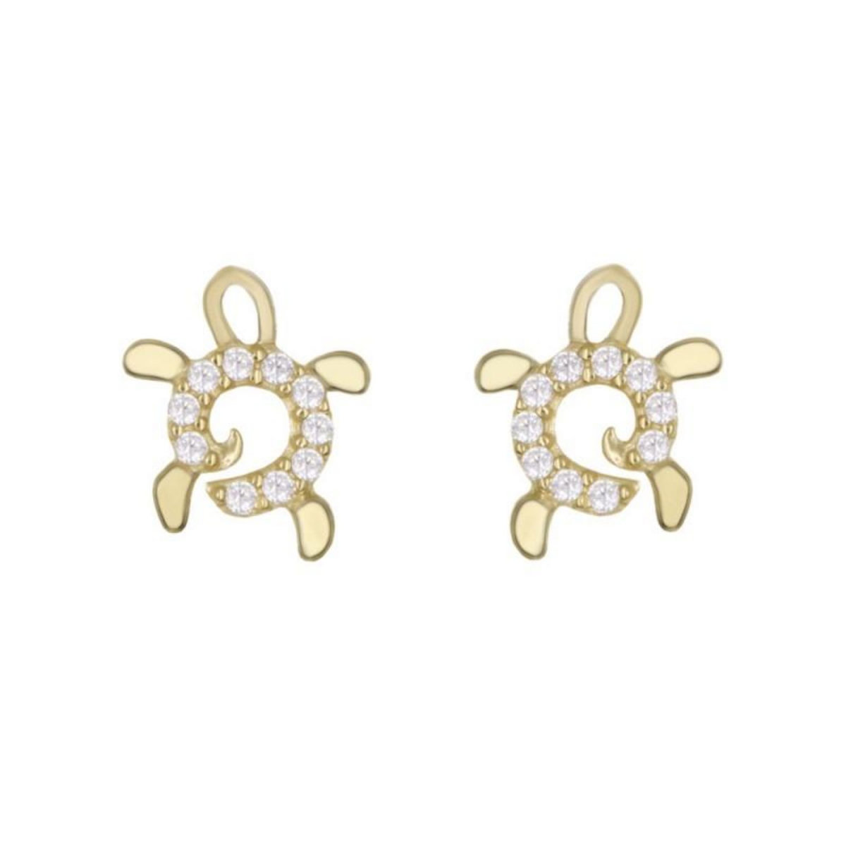 L'ATELIER D'AZUR Boucles d'Oreilles Or Jaune Tortue - Enfant