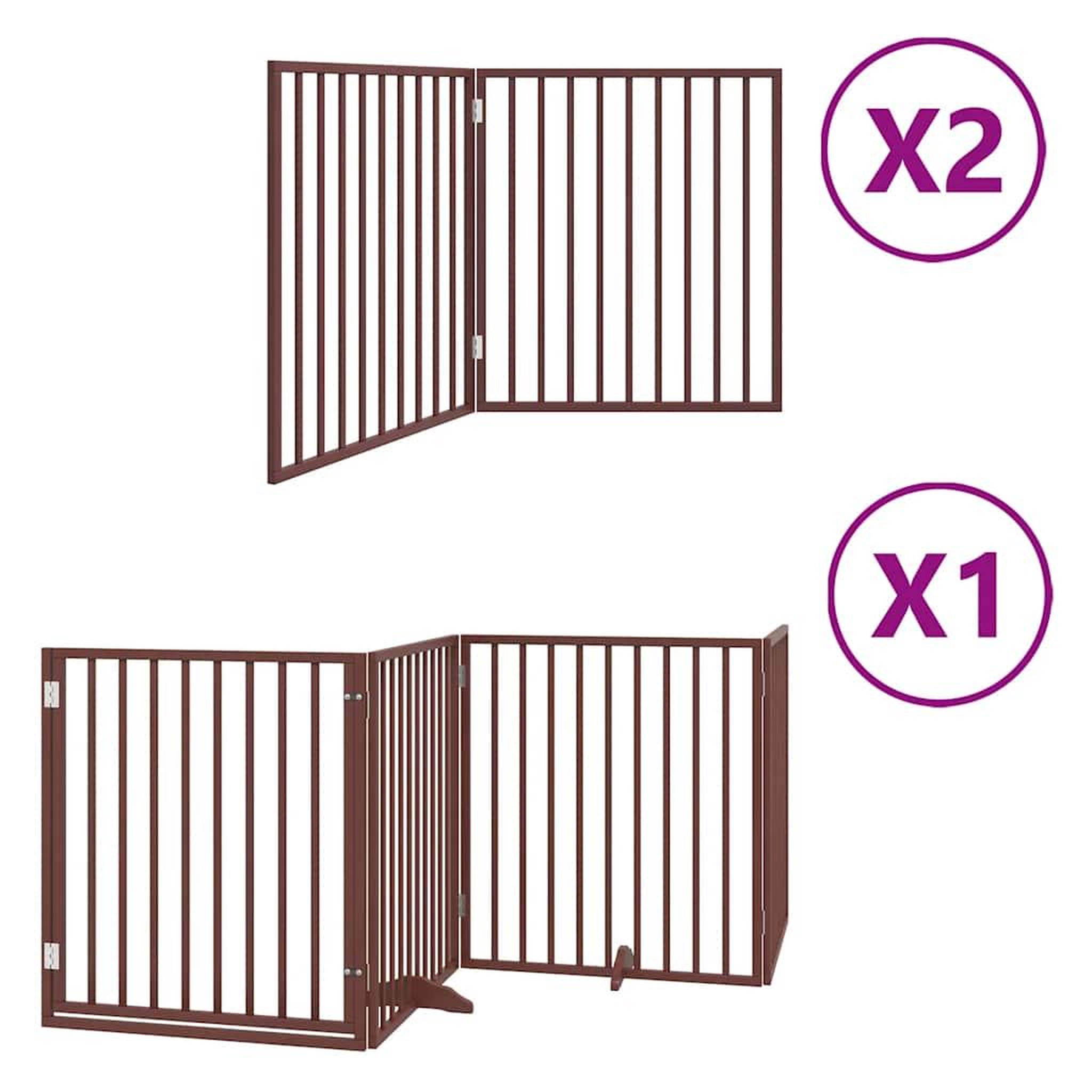 Voir la diapositive 2 : VIDAXL Barriere pour chien porte pliable 8 panneaux bois de peuplier