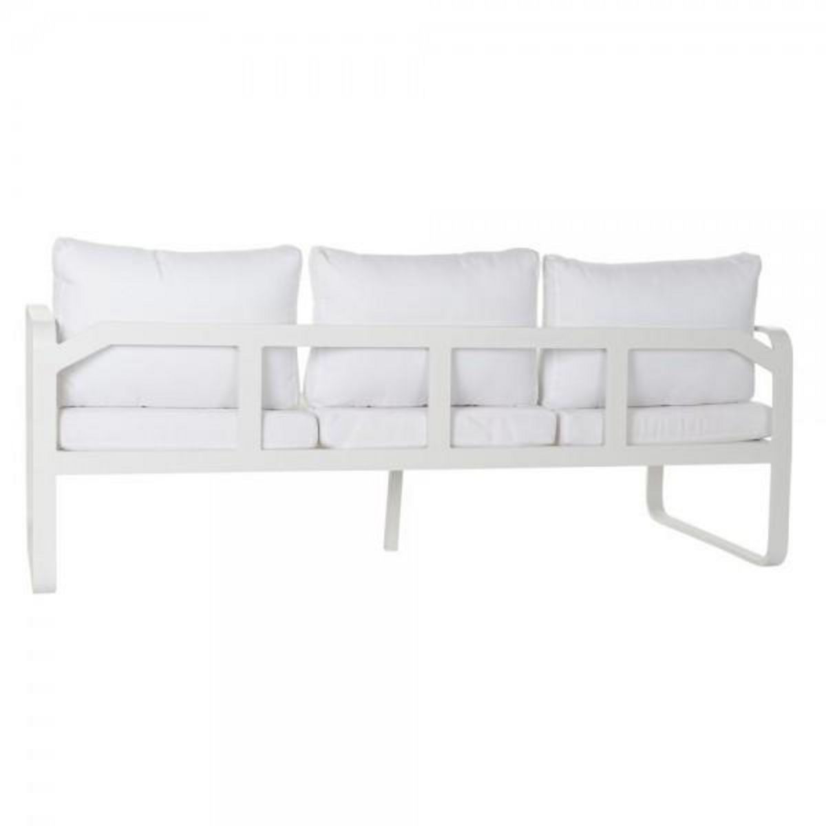 MARKET24 Canapé de jardin DKD Home Decor Blanc Polyester Aluminium (184 x 72 x 78 cm)