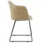 IDIMEX Lot de 4 chaises de jardin FORO fauteuil d'extérieur en plastique beige résistant aux UV et pieds en métal noir