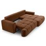 Voir la diapositive 3 : BEST MOBILIER Leonie - canapé d'angle droit 4 places convertible avec coffre en velours texturé