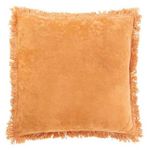 Paris Prix Coussin Déco  Franges Velours  45x45cm Orange