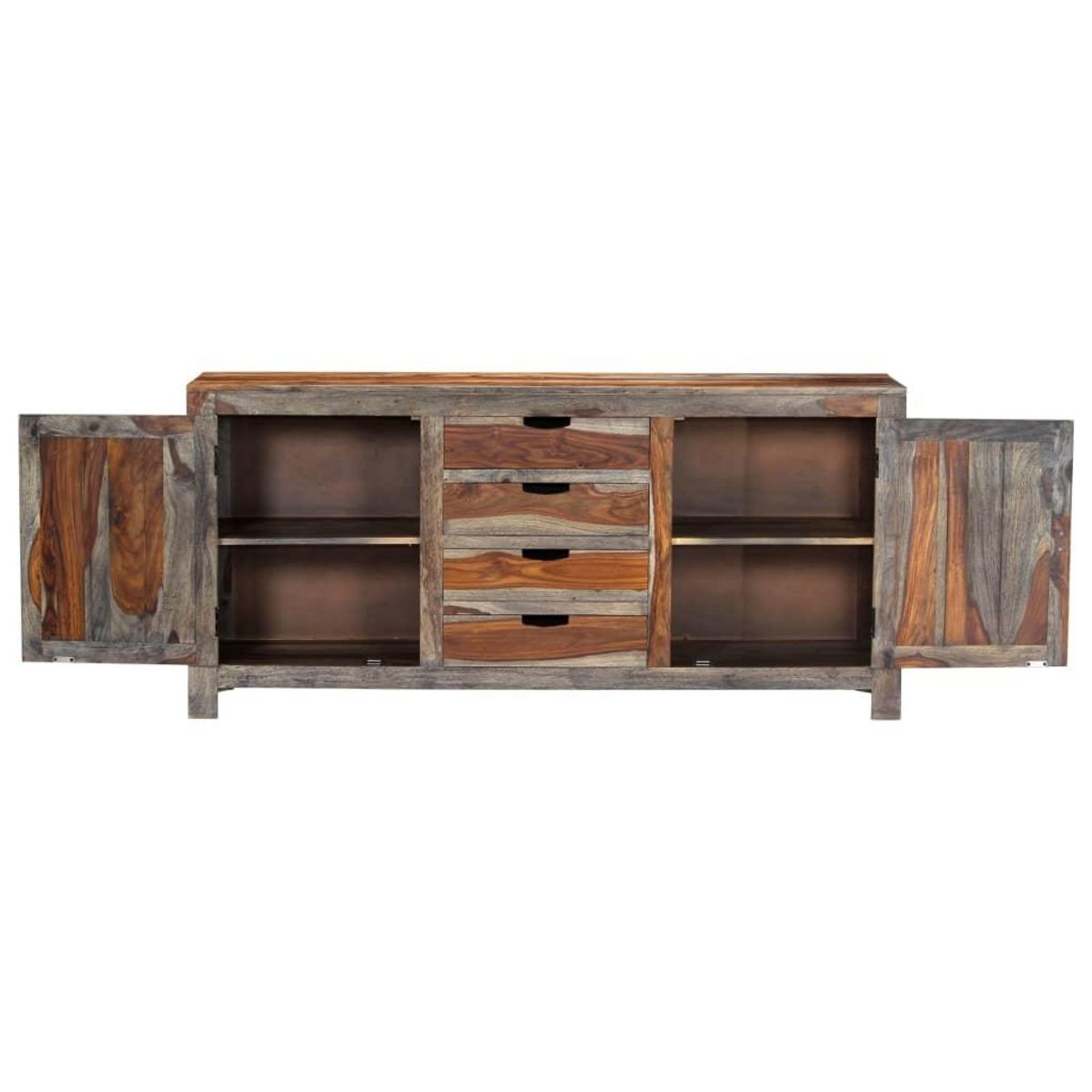 VIDAXL Buffet gris 160x40x75 cm bois de sesham massif