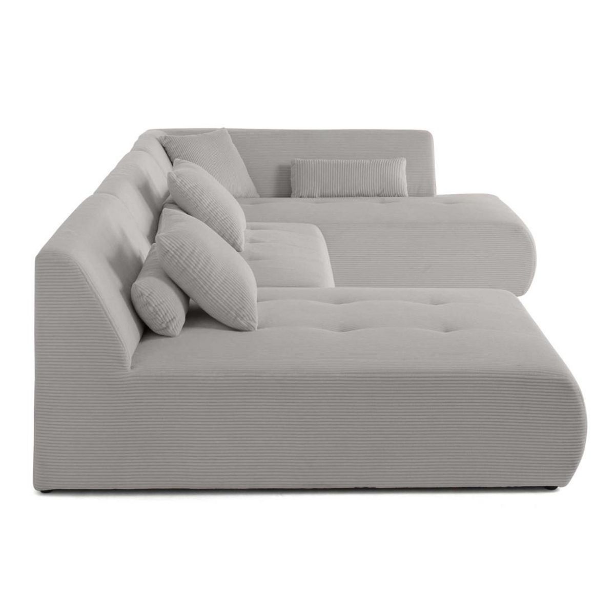 LISA DESIGN Onyx - canapé panoramique d'angle droit 7 places - en velours côtelé