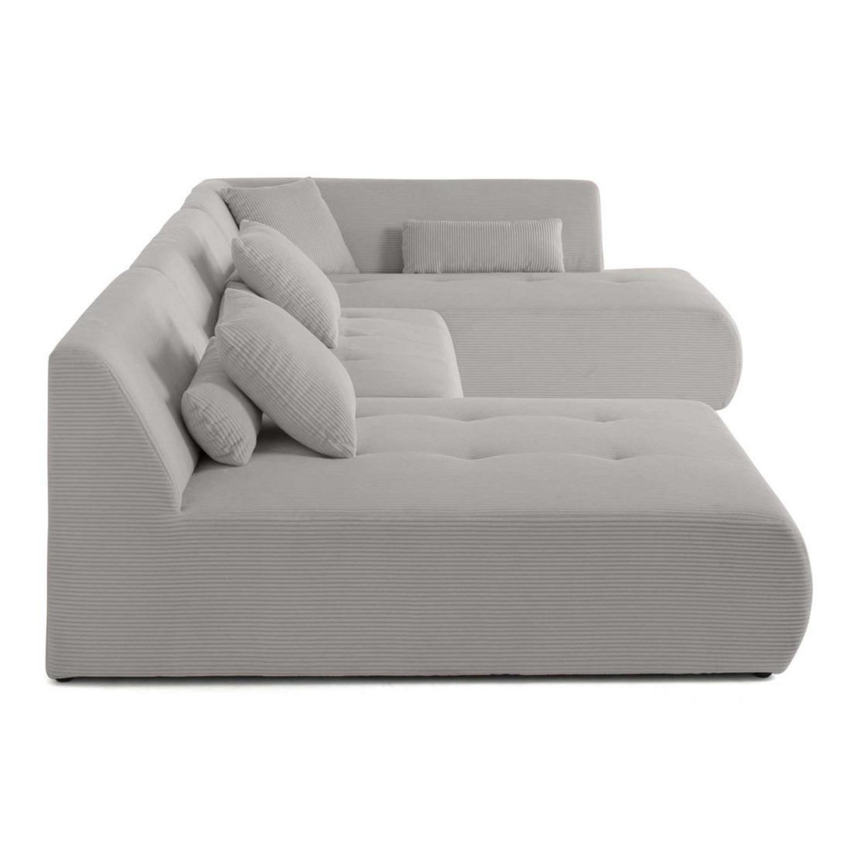 LISA DESIGN Onyx - canapé panoramique d'angle droit 7 places - en velours côtelé