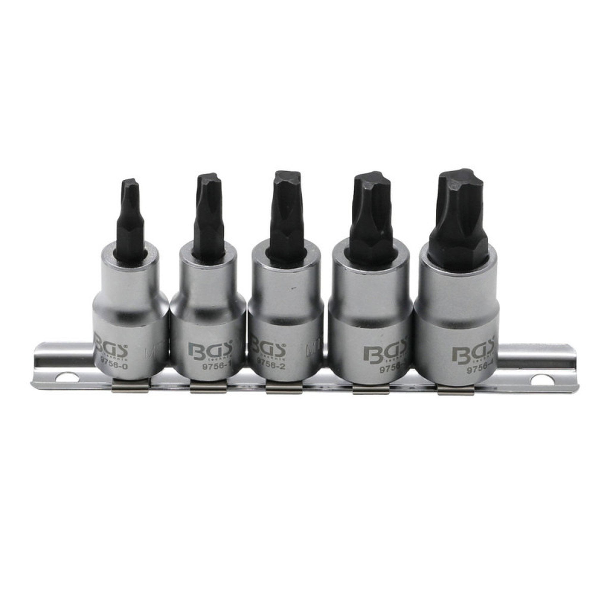 Voir la diapositive 1 :  Jeu de douilles à embouts BGS TECHNIC pour MTS Mortorq - 10mm (3/8 ) - MTS0/MTS04 - 5 pcs - 9756