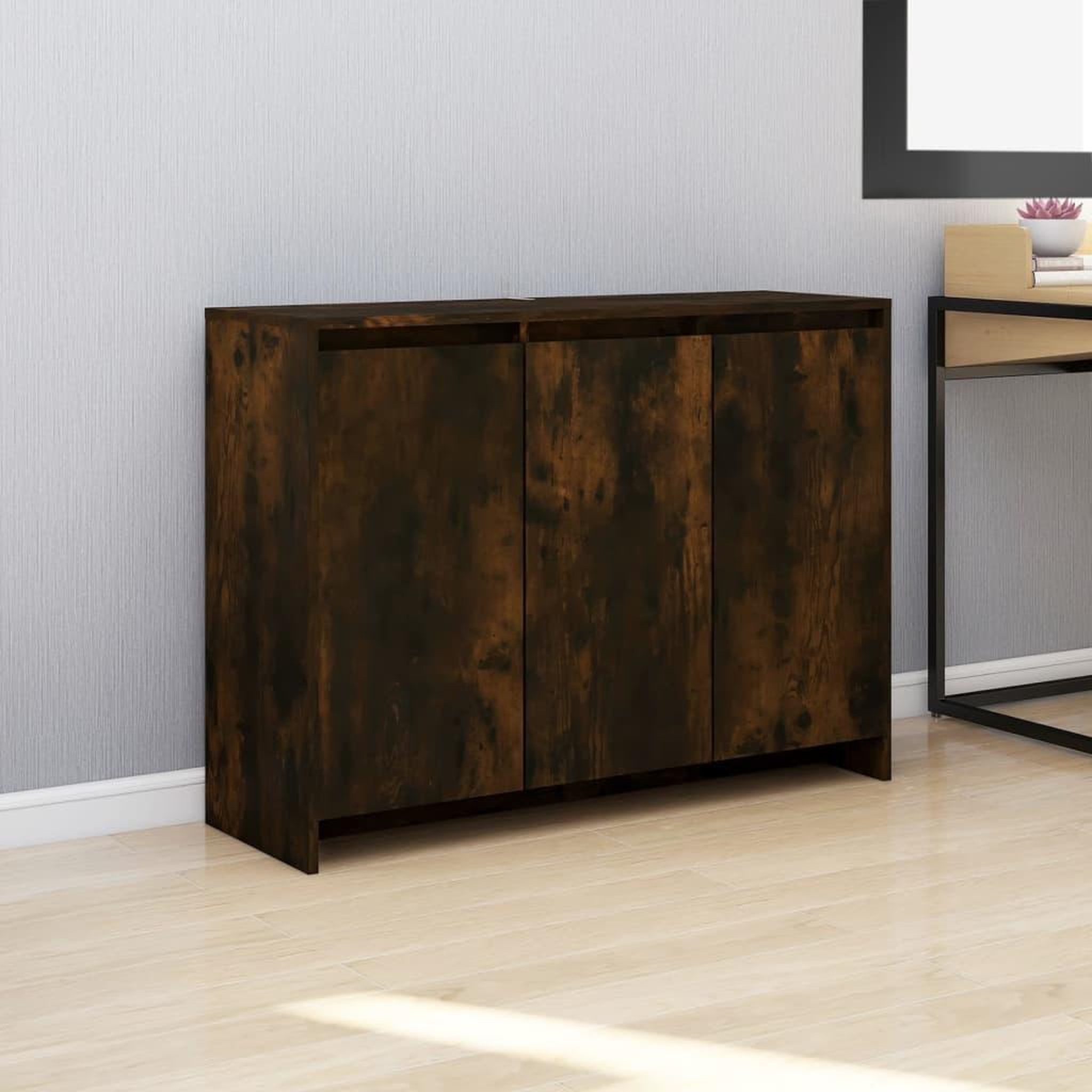 Voir la diapositive 1 : VIDAXL Buffet Chene fume 102x33x75 cm Bois d'ingenierie