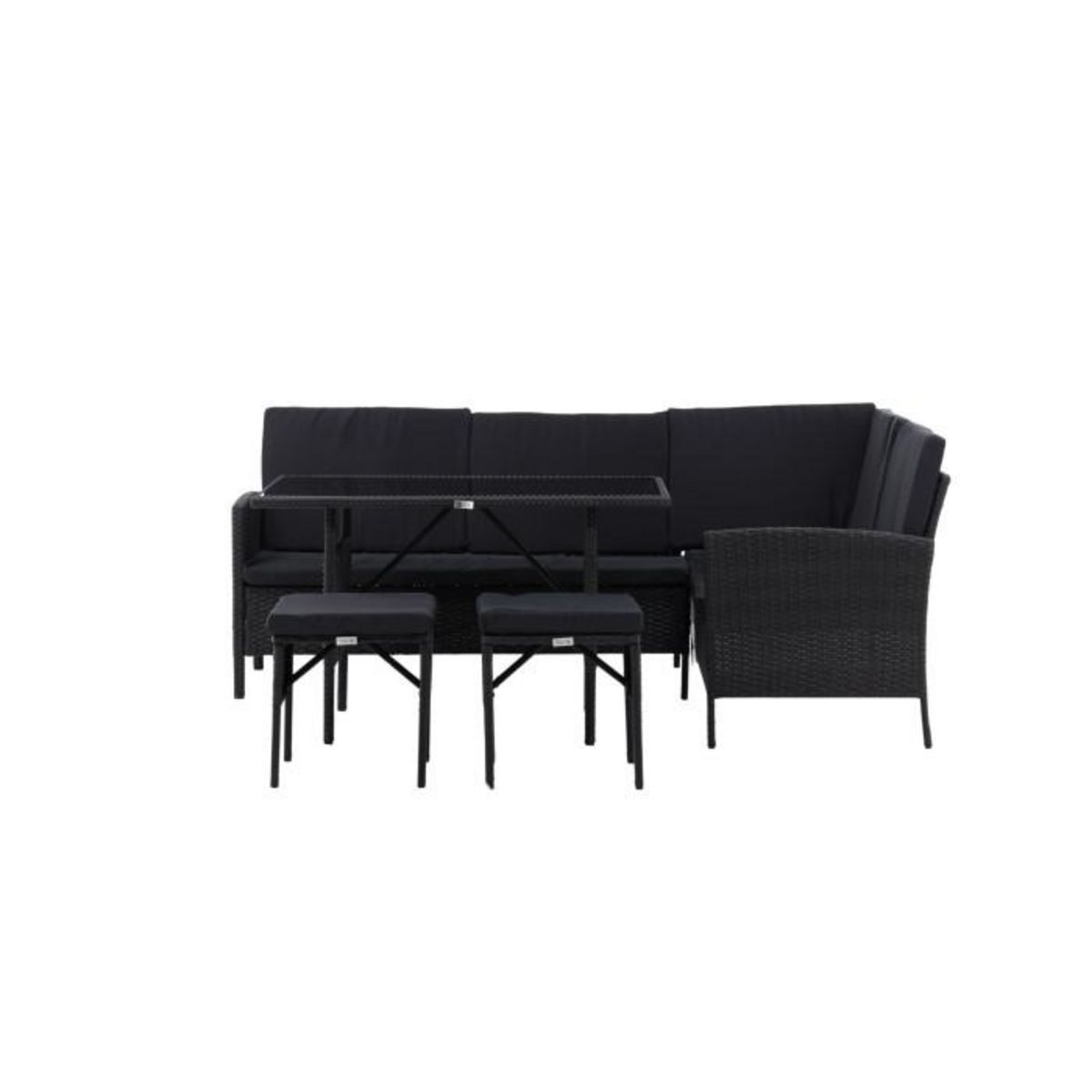 Paris Prix Salon d'Angle de Jardin  Knock  145cm Noir