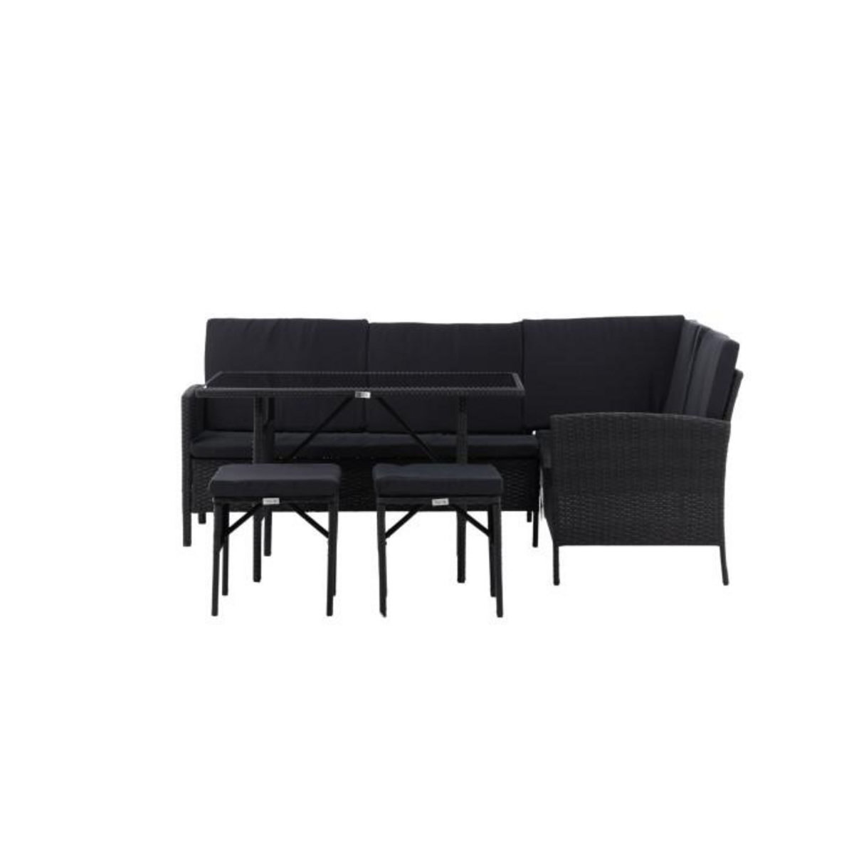 Paris Prix Salon d'Angle de Jardin  Knock  145cm Noir