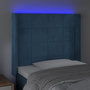 Voir la diapositive 4 : VIDAXL Tete de lit a LED Bleu fonce 103x16x118/128 cm Velours