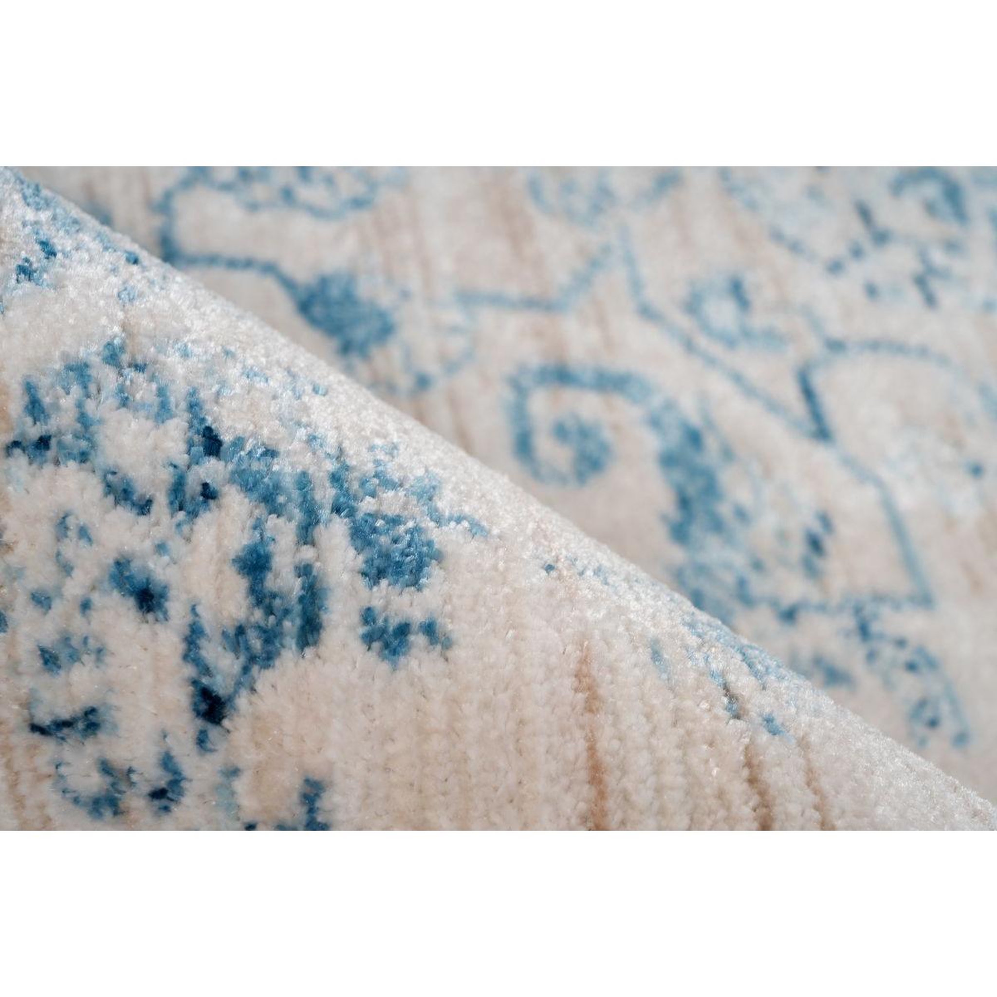 Voir la diapositive 3 : Paris Prix Tapis Vintage à Poils Courts  Baroque VI  Bleu