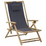 VIDAXL Chaise de relaxation inclinable Gris fonce Bambou et tissu