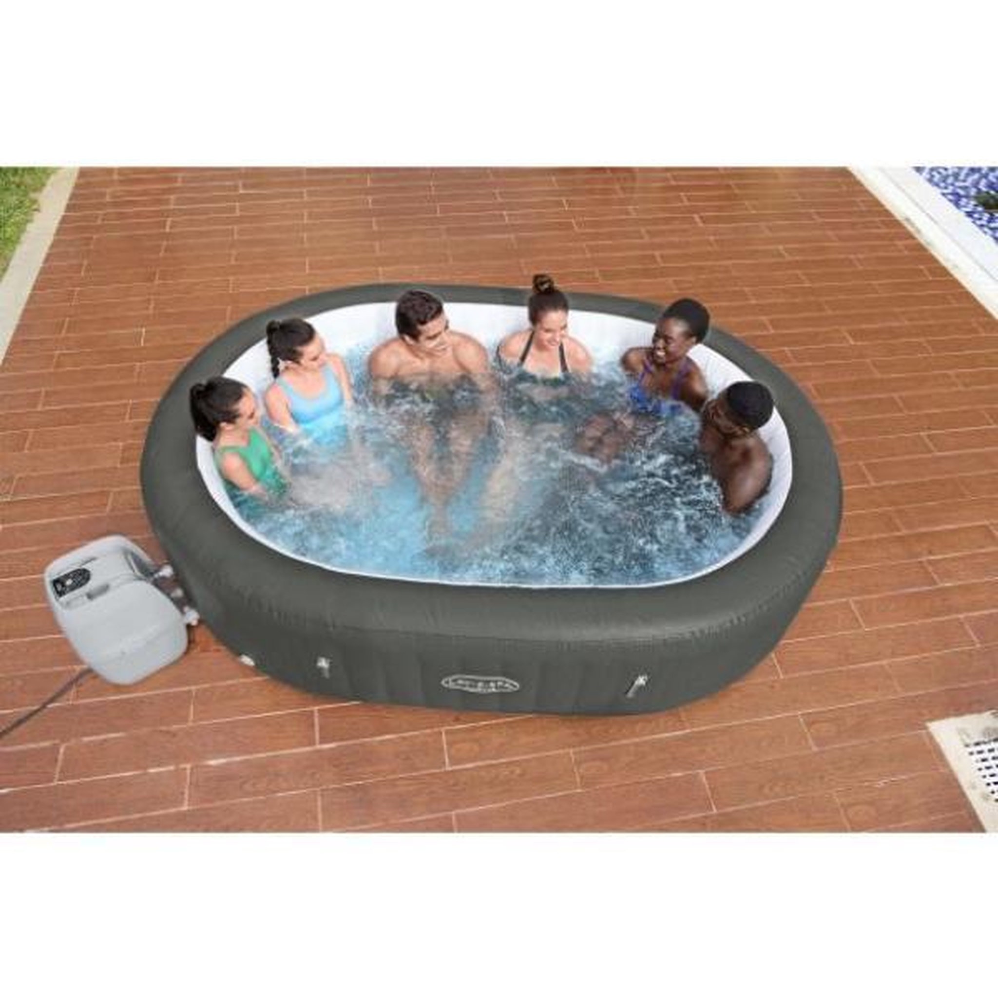 Voir la diapositive 6 : BESTWAY Spa gonflable BESTWAY - Lay-Z-Spa Mauritius - 270 x 180 x 71 cm - 5 a 7 places - Ovale (Couverture, cartouche et diffuseur)