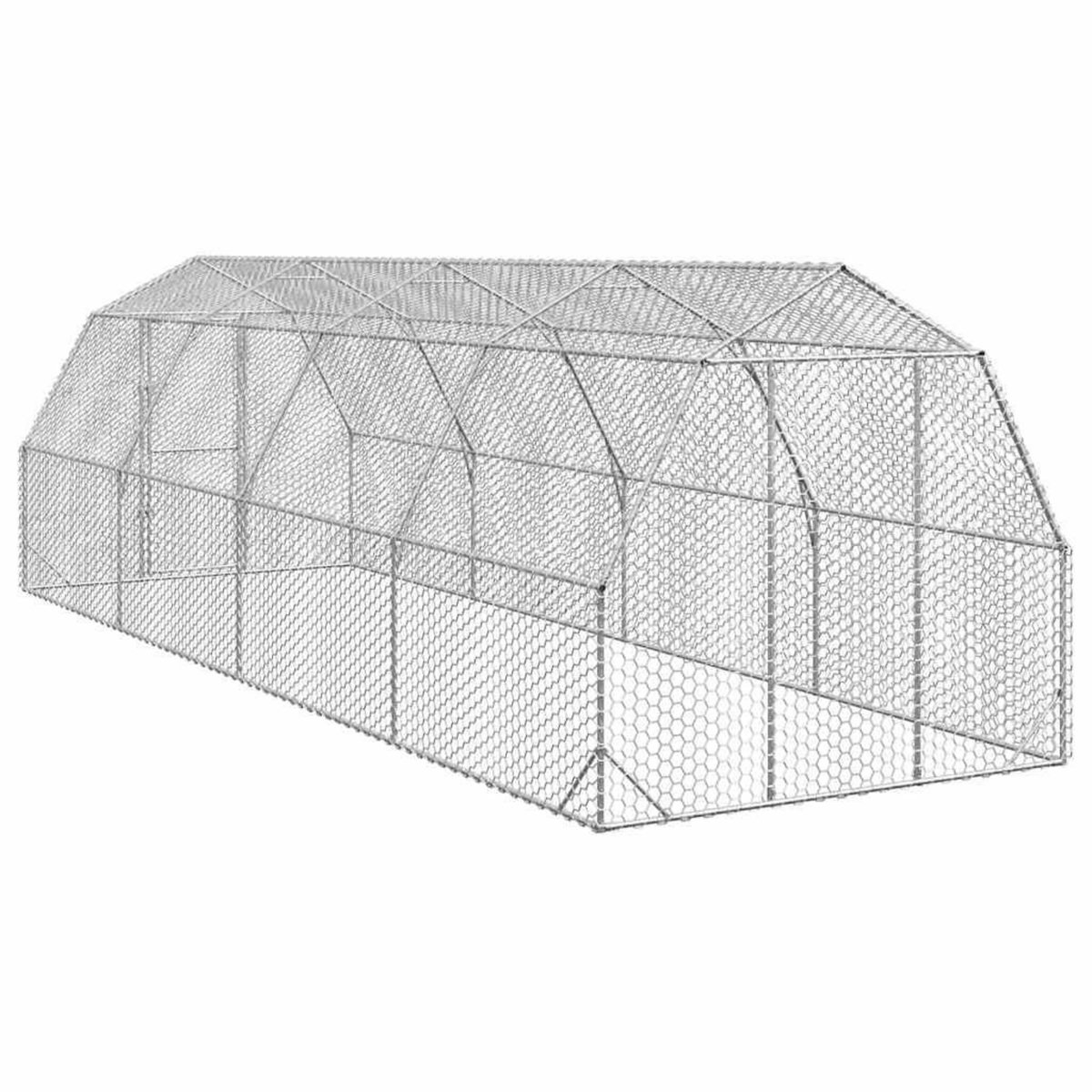 VIDAXL Poulailler 2,5x8x2,25 m acier galvanise
