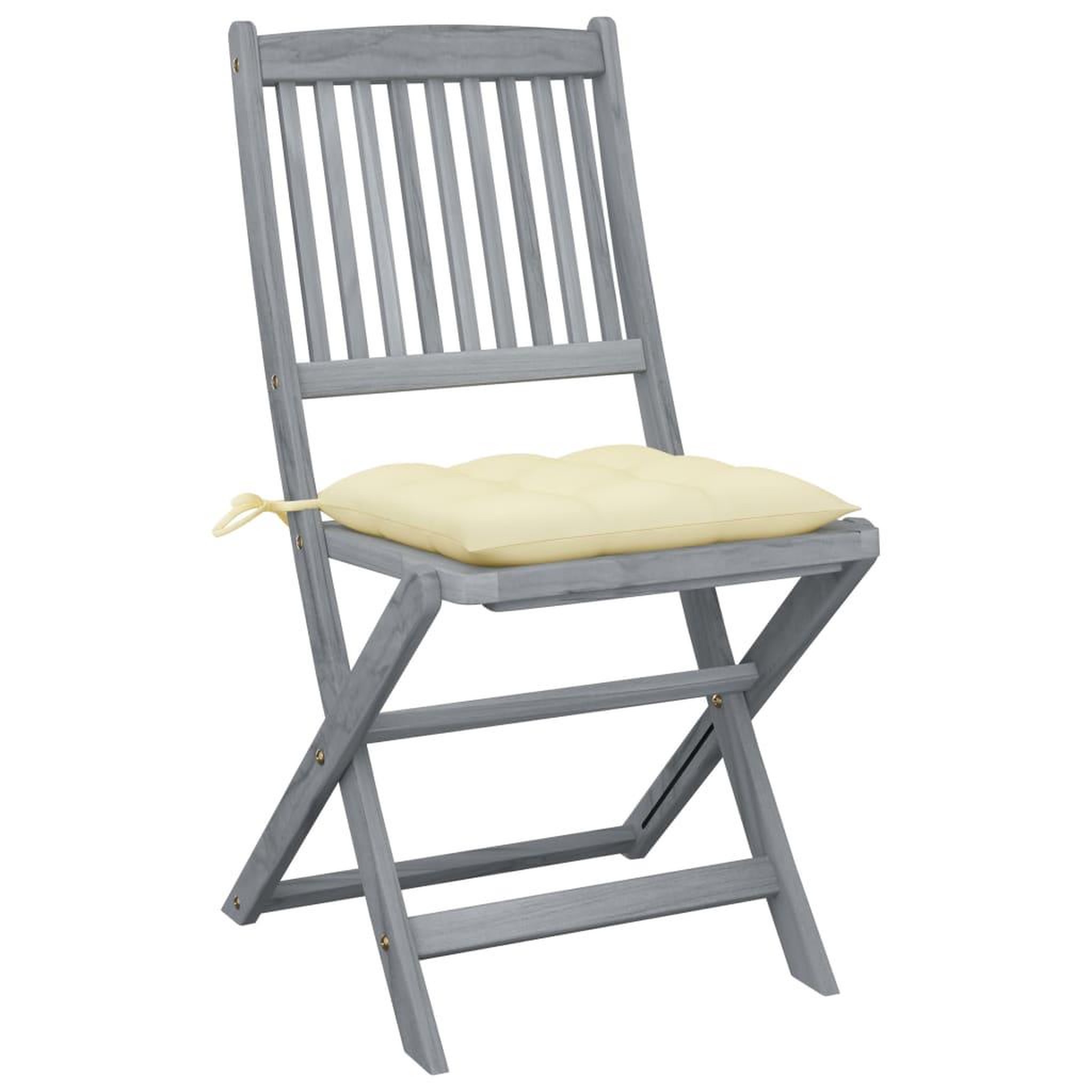 Voir la diapositive 2 : VIDAXL Chaises pliables d'exterieur lot de 6 et coussins Bois d'acacia