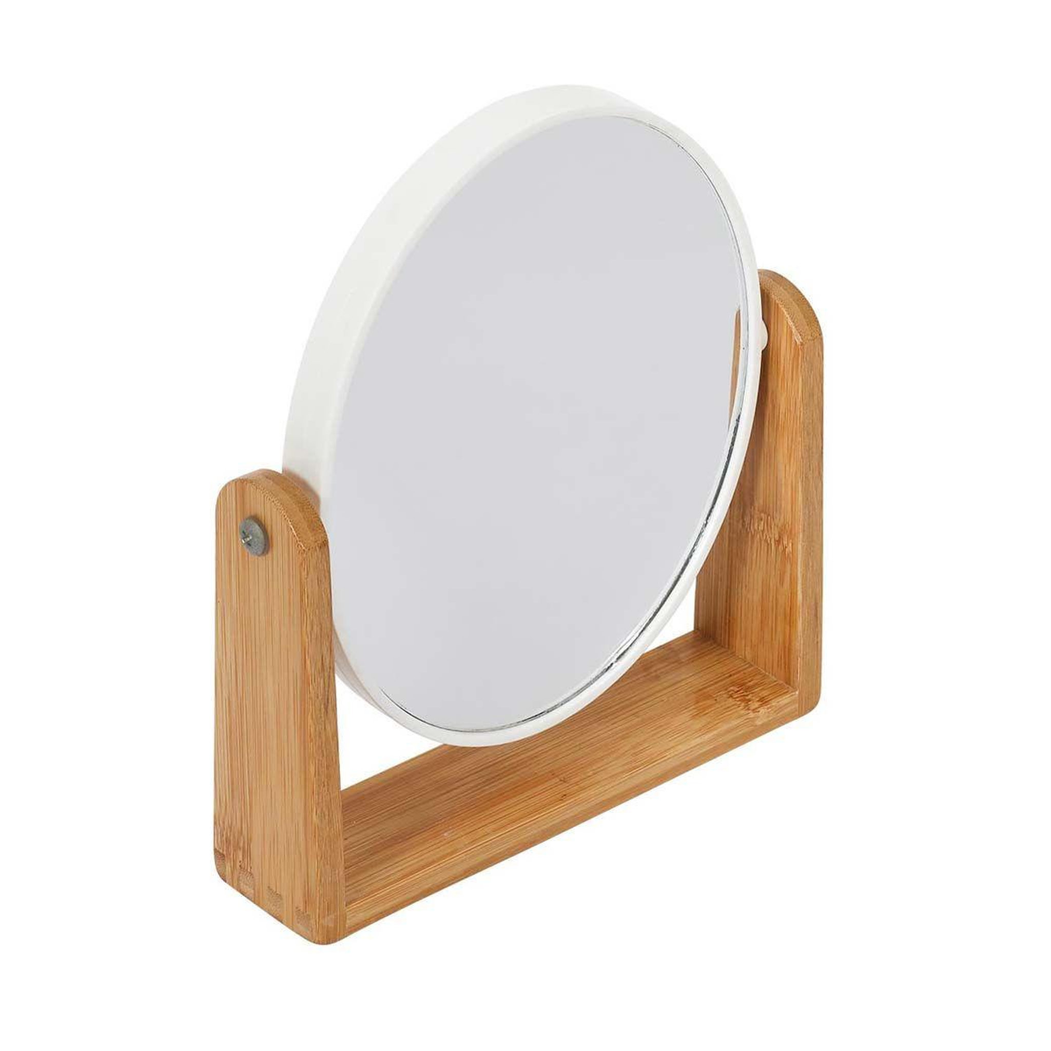 Voir la diapositive 2 : Cosmetic Club Miroir en bambou  double face  21cm naturel